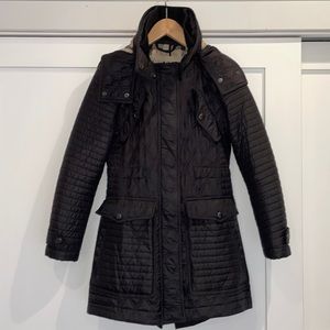 Like New —BURBERRY BRIT— quilted coat with detachable hood